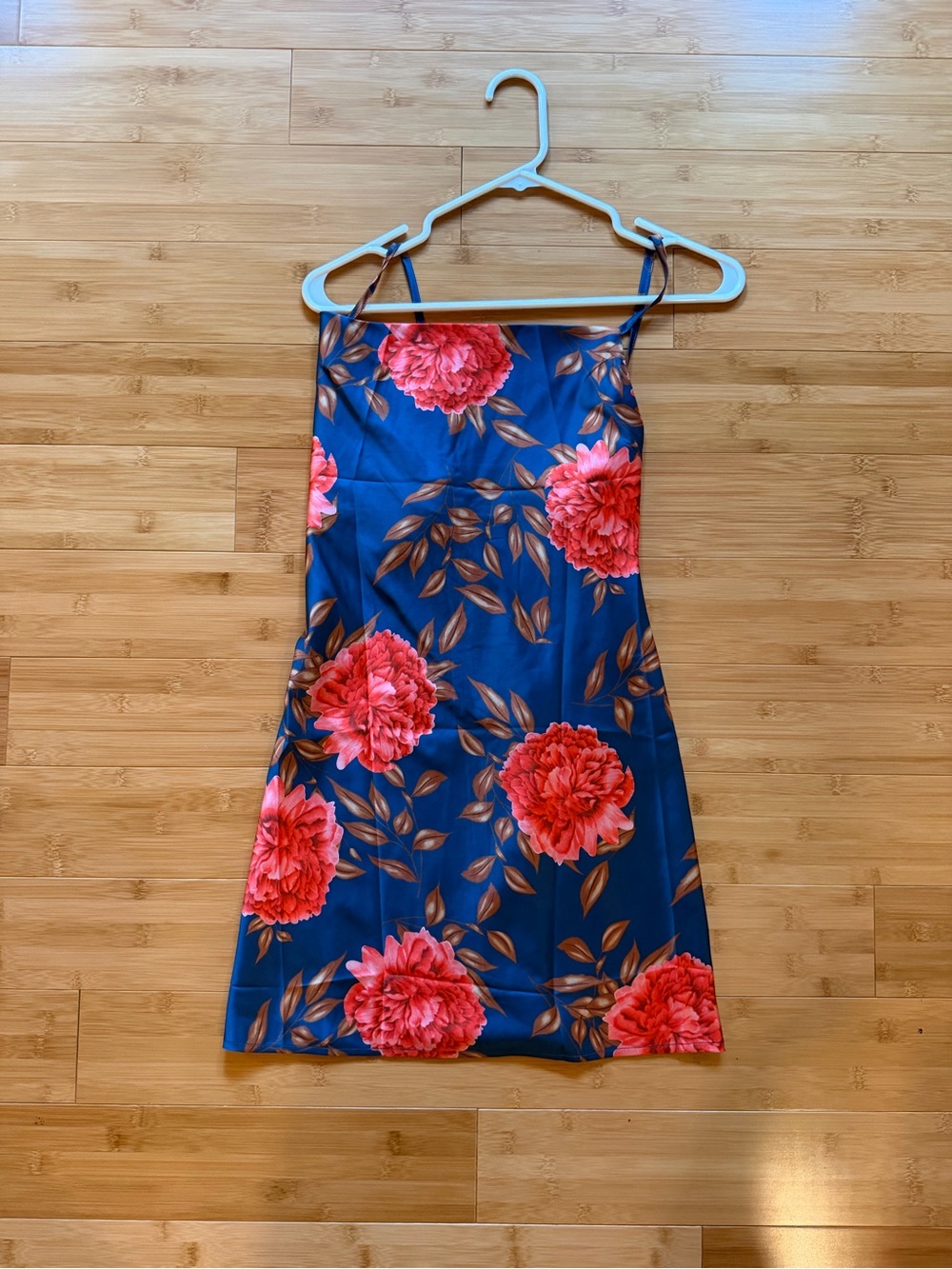 Floral Mini Dress - Blue, Red & Rust - Picture 2 of 8